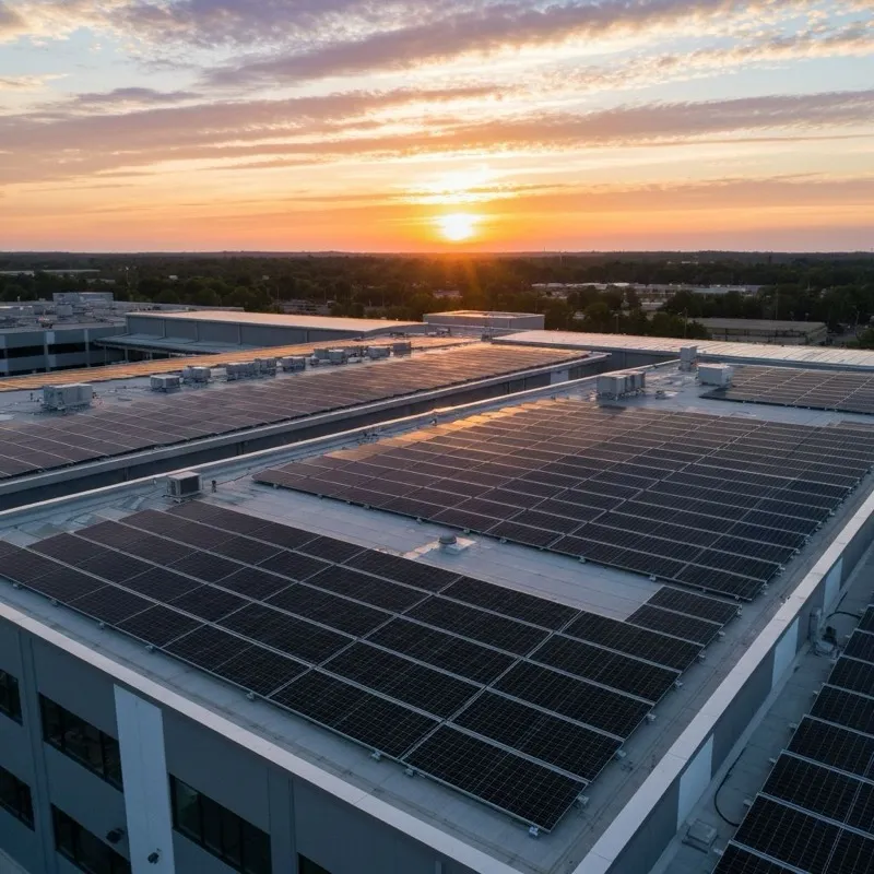 Commercial solar installation